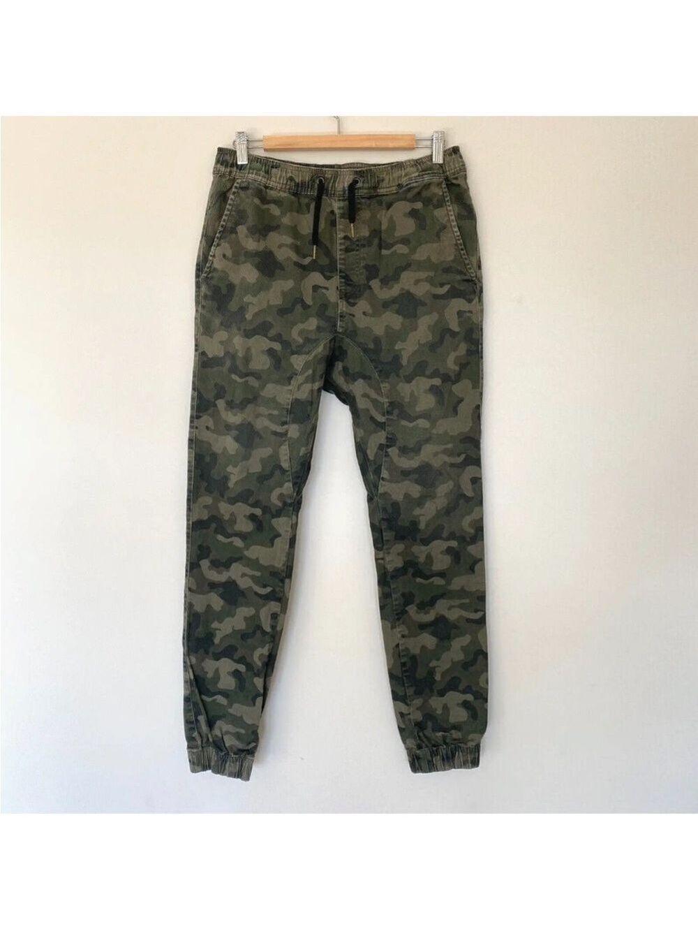 ZANEROBE Jogger Pants Green Black Camo Size 32 Pull on Drawstring